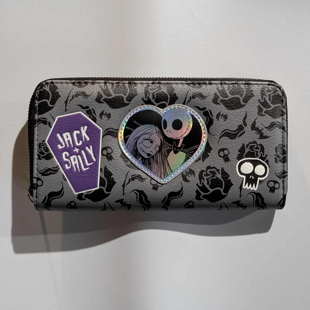 Nightmare Before Christmas Jack and Sally Rose & Skull Wallet NEW